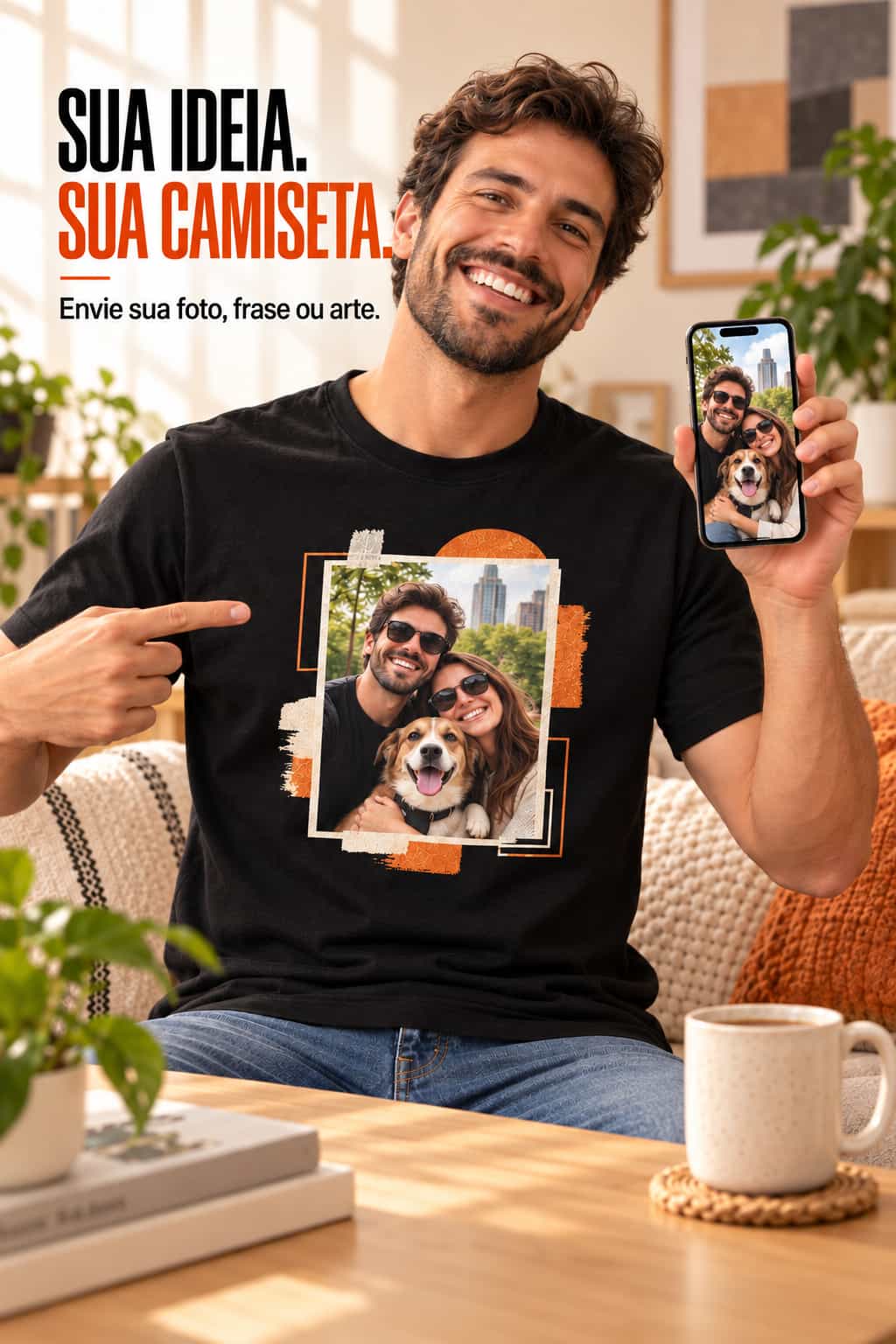 Camiseta personalizada frente e costas