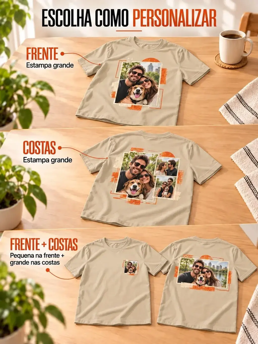 Camiseta Personalizada Frente e Costas- Estampa DTF em Alta Definição