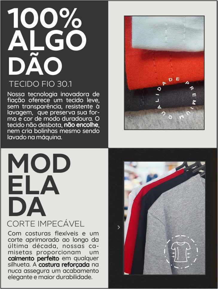 Imagem 4 das camisetas na cor Preto